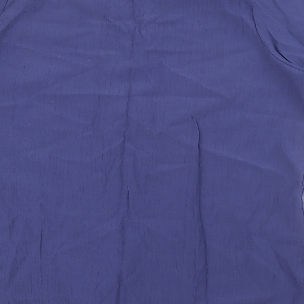 Womens UK Size 16 Preworn Blue Basic Button-Up