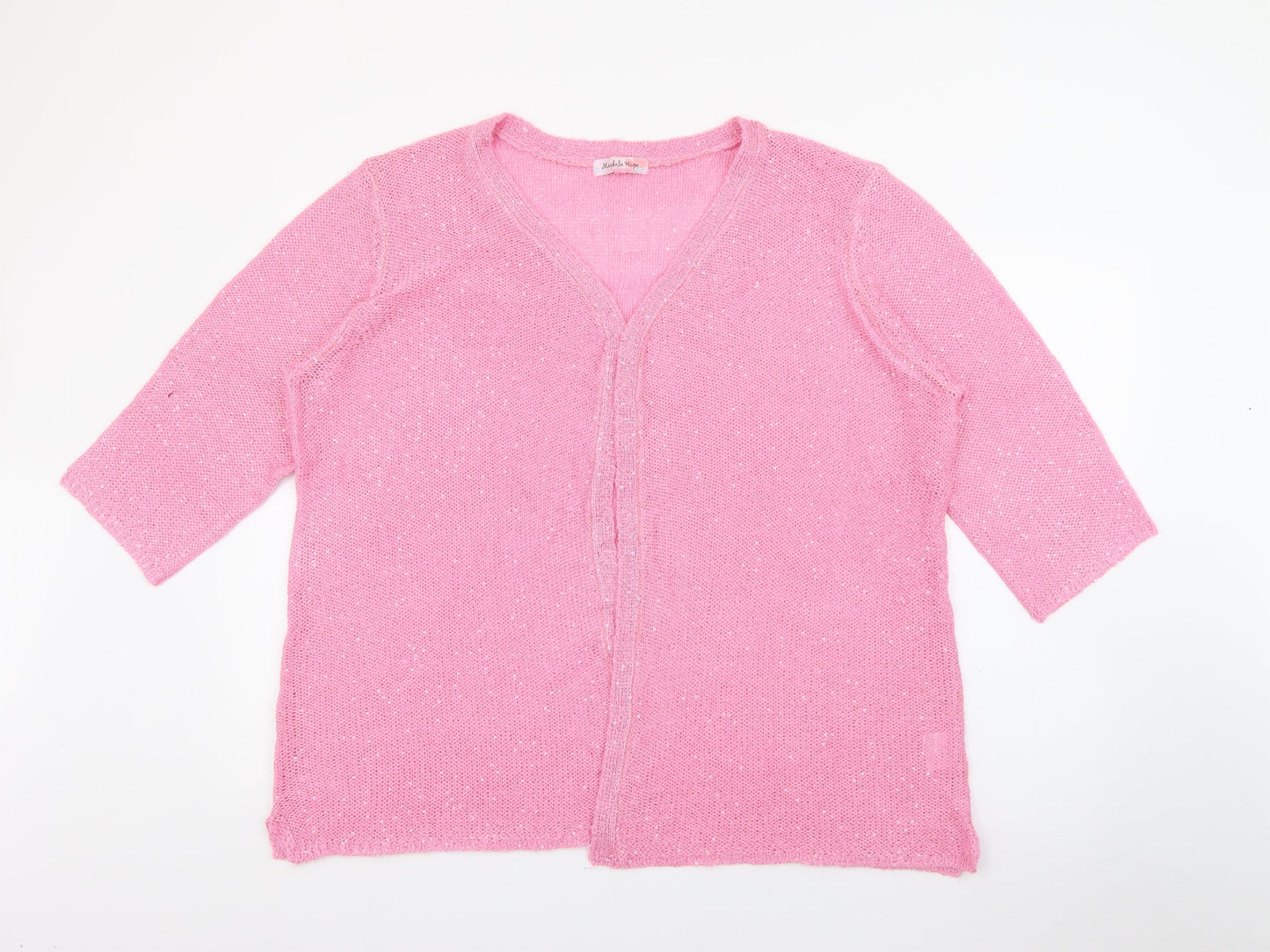 Womens UK Size 22 Michele Hope Pink Cardigan Jumper