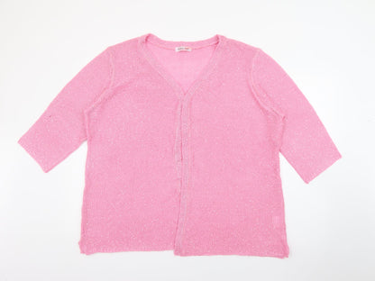 Womens UK Size 22 Michele Hope Pink Cardigan Jumper