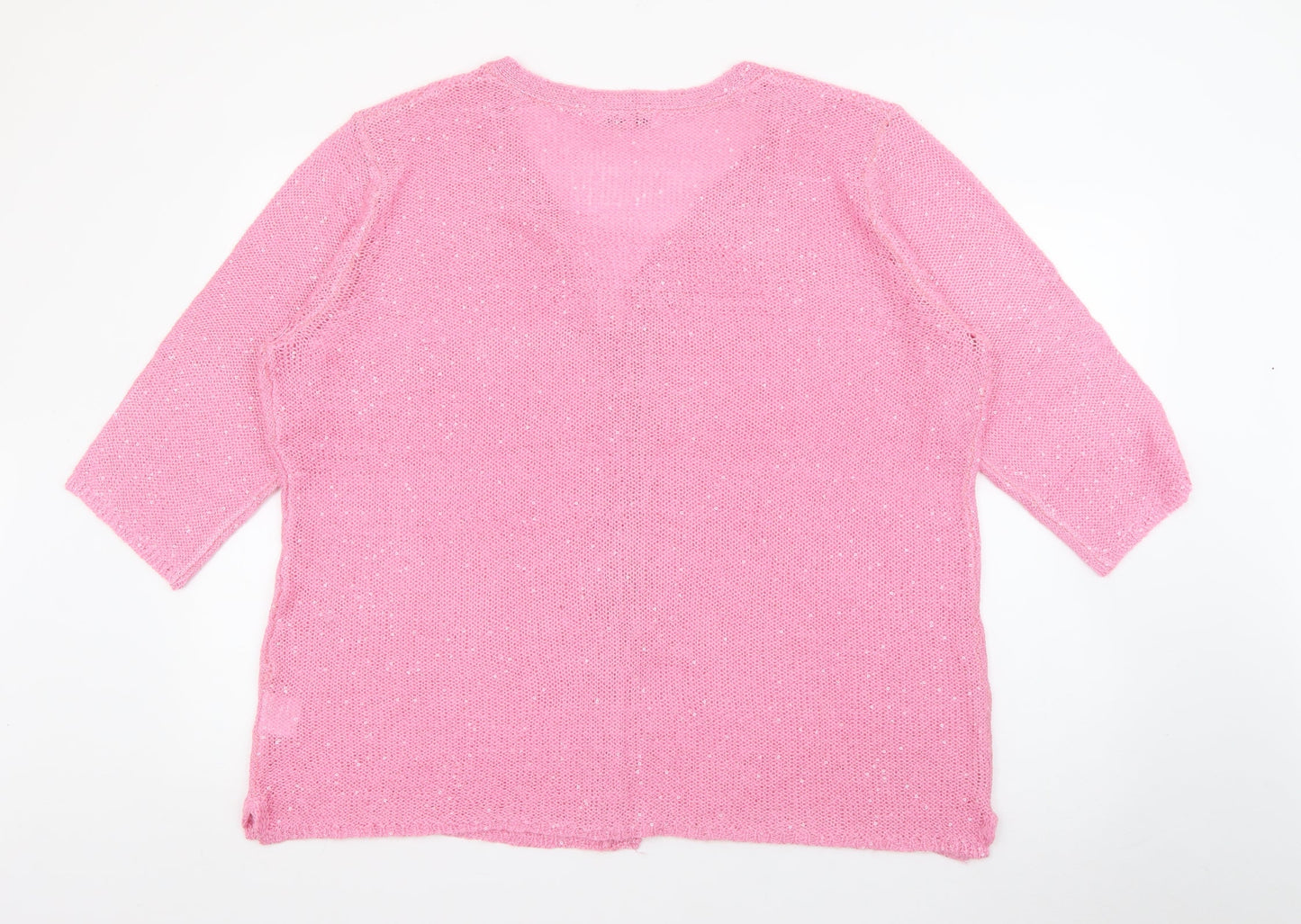 Womens UK Size 22 Michele Hope Pink Cardigan Jumper