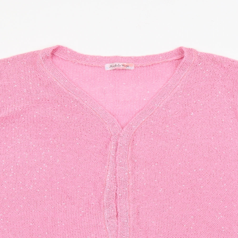 Womens UK Size 22 Michele Hope Pink Cardigan Jumper