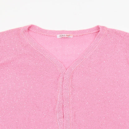 Womens UK Size 22 Michele Hope Pink Cardigan Jumper