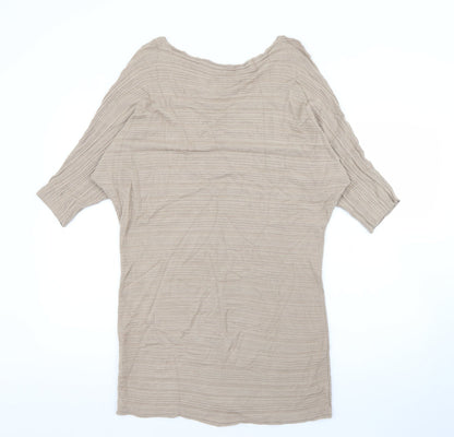 George Womens Beige Boat Neck  Viscose Pullover Jumper Size 8