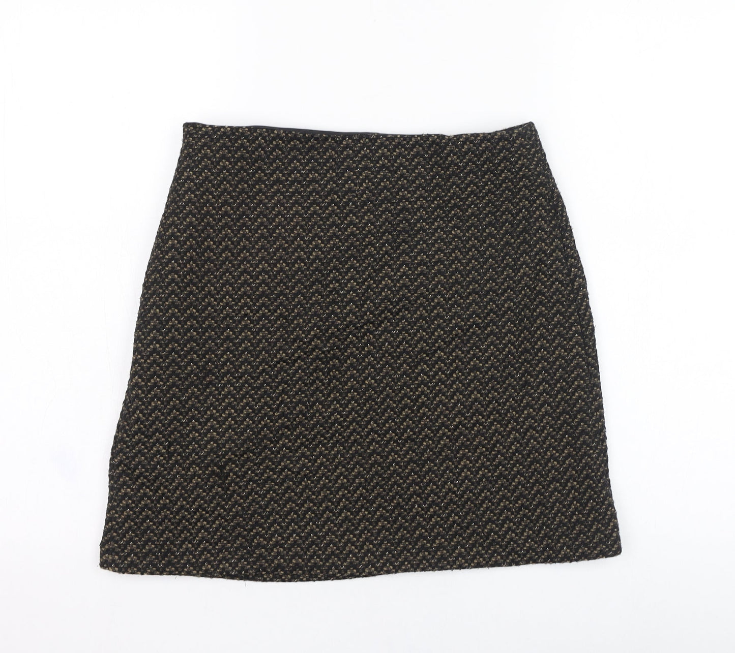 Marks and Spencer Womens Black  Polyester Straight & Pencil Skirt Size 8   Zip