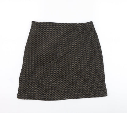 Marks and Spencer Womens Black  Polyester Straight & Pencil Skirt Size 8   Zip