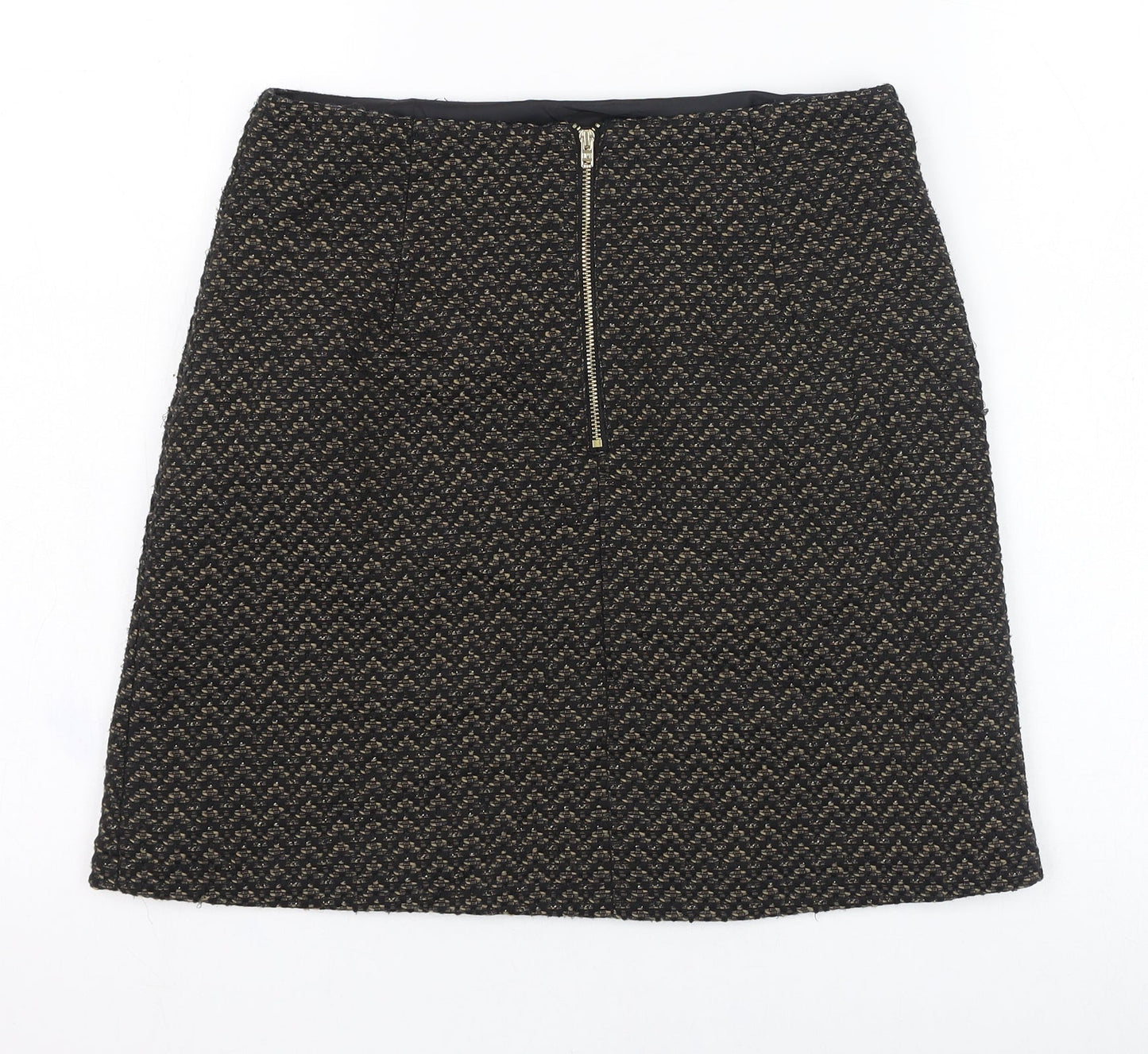 Marks and Spencer Womens Black  Polyester Straight & Pencil Skirt Size 8   Zip