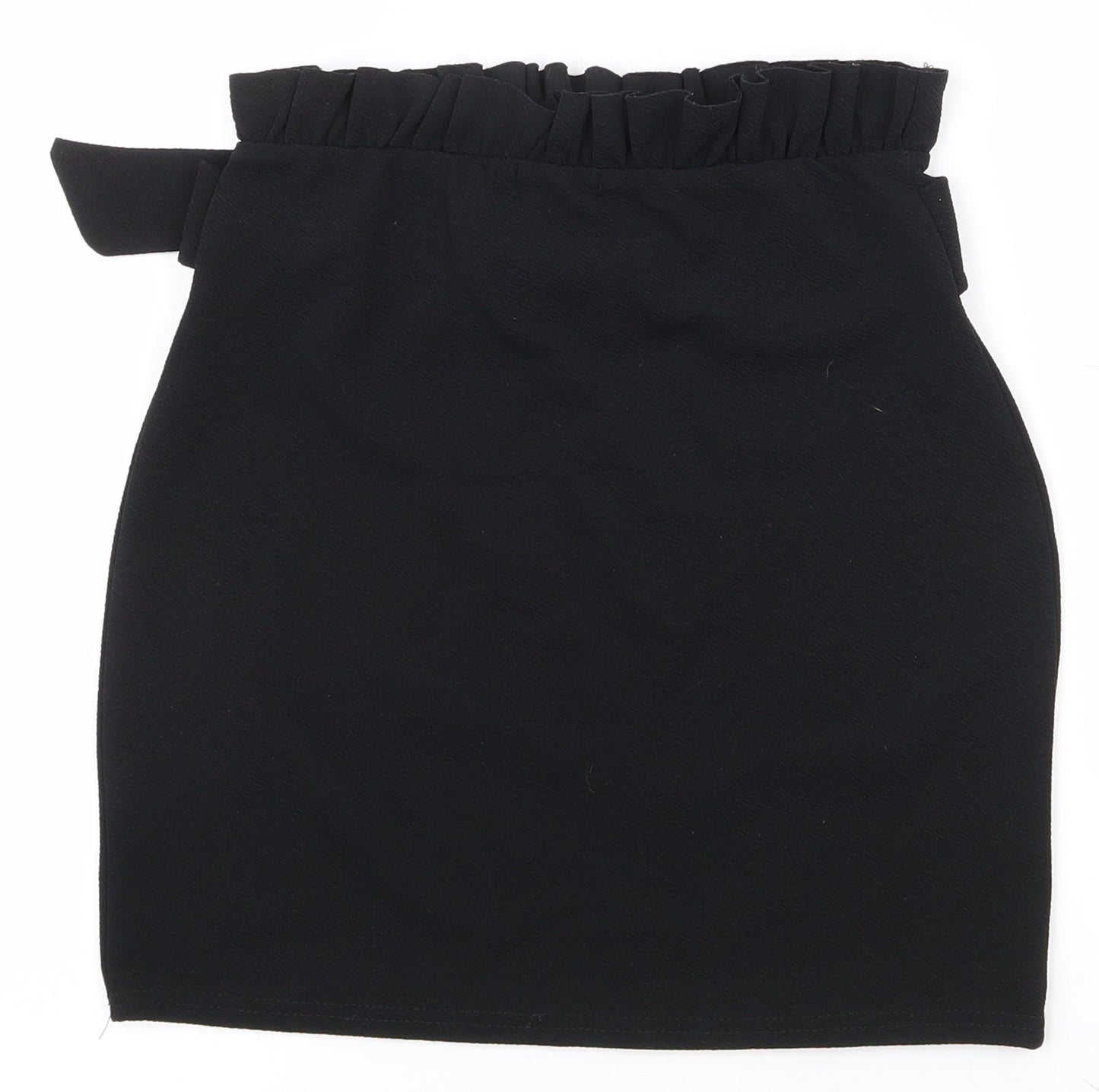 PRETTYLITTLETHING Womens Black  Polyester A-Line Skirt Size 8