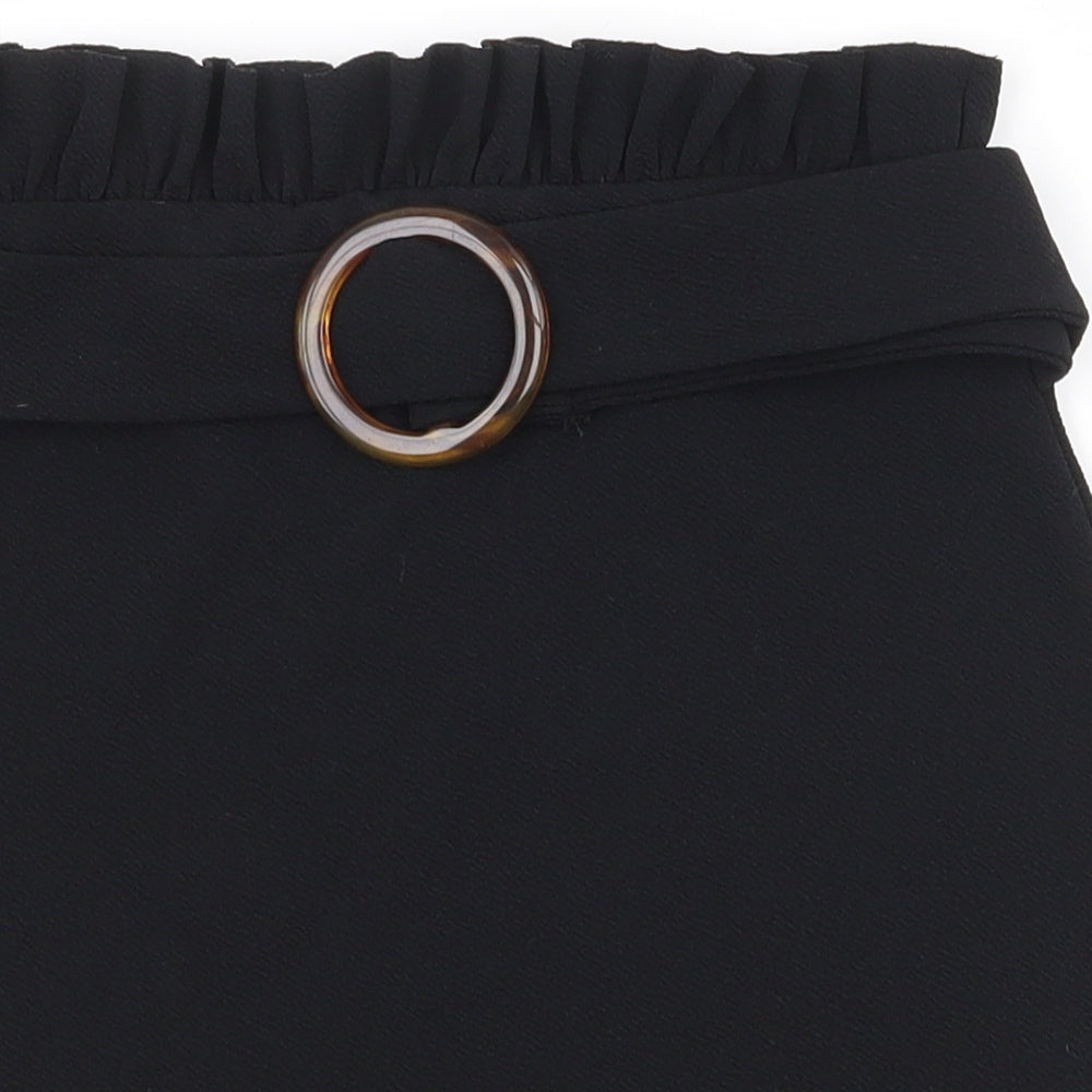 PRETTYLITTLETHING Womens Black  Polyester A-Line Skirt Size 8
