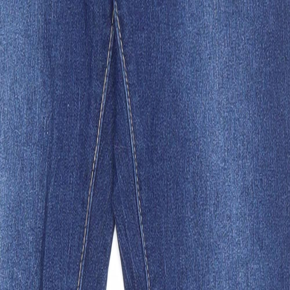 Denim & Co. Womens Blue  Cotton Skinny Jeans Size 12 L32.5 in Regular Zip