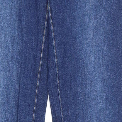 Denim & Co. Womens Blue  Cotton Skinny Jeans Size 12 L32.5 in Regular Zip
