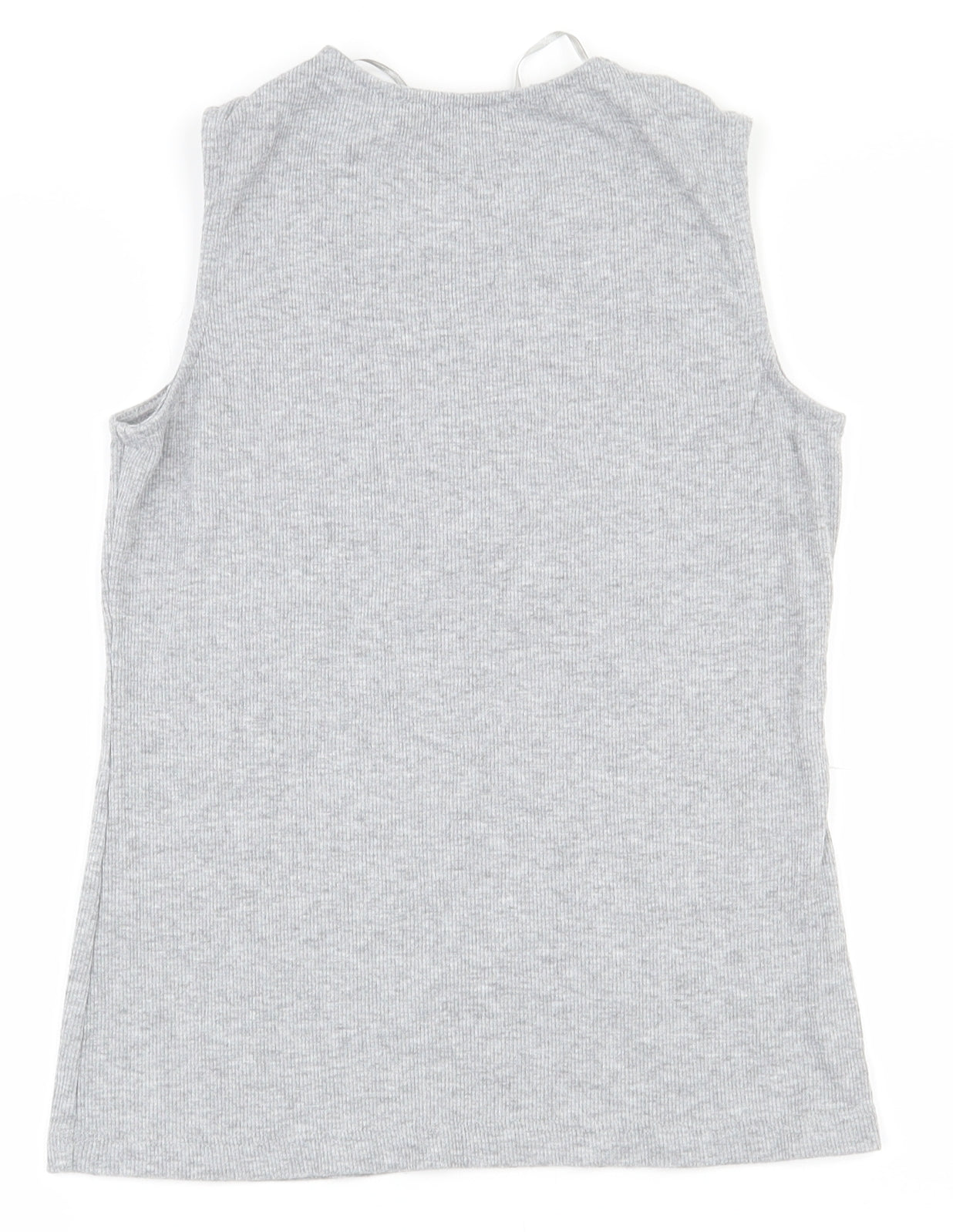 Primark Womens Grey  Polyester Basic Tank Size 6 V-Neck