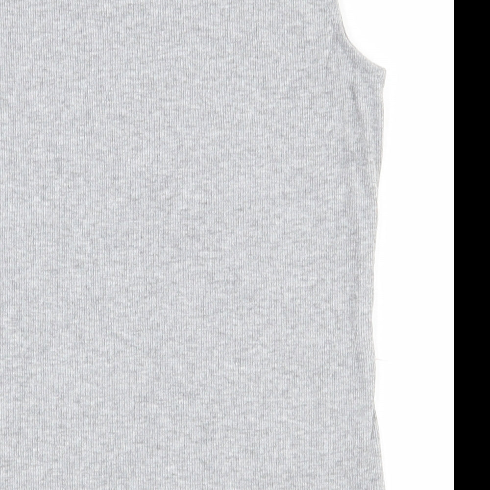 Primark Womens Grey  Polyester Basic Tank Size 6 V-Neck