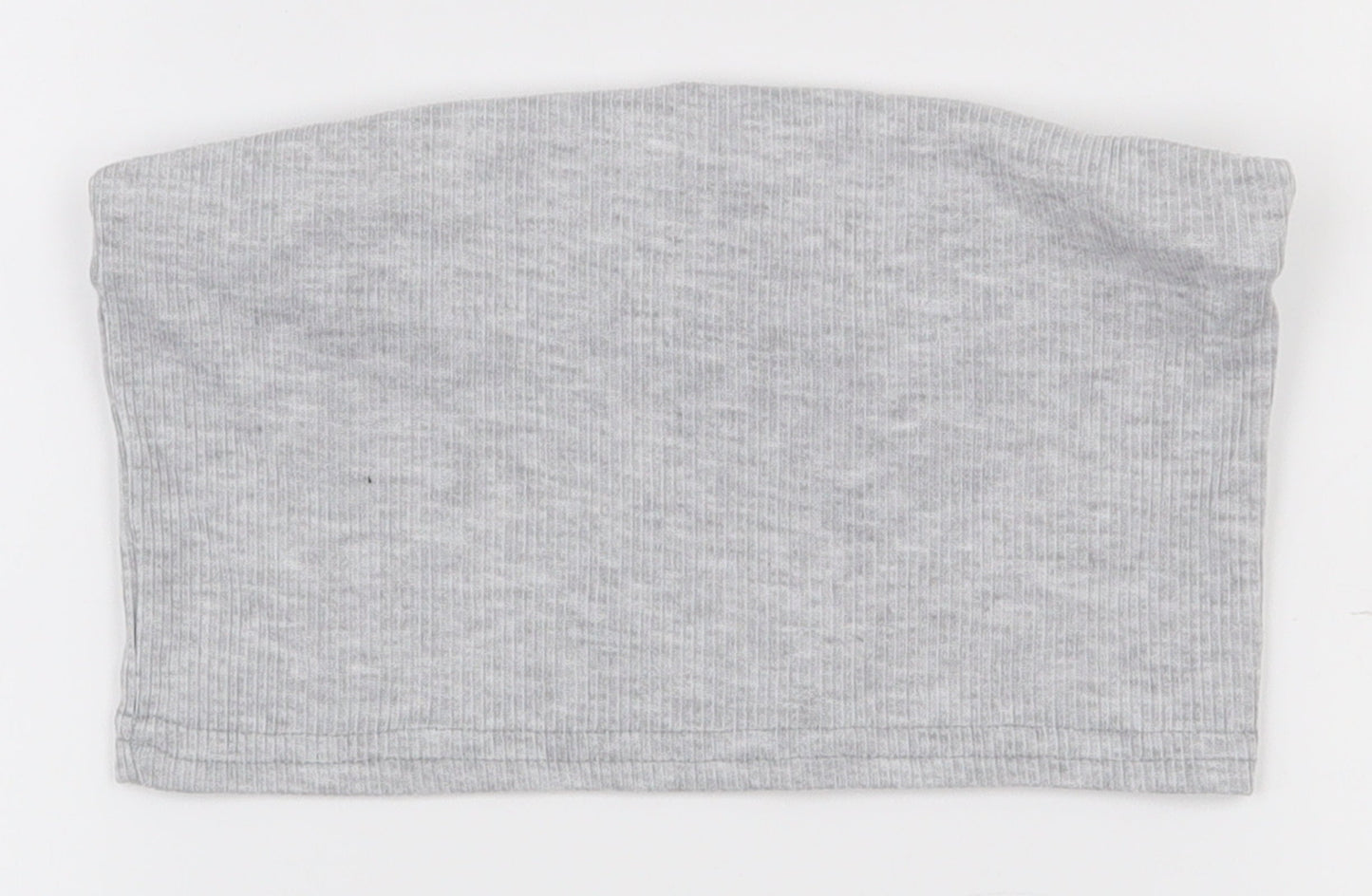 Boohoo Womens Grey  Polyester Basic T-Shirt Size 6 Off the Shoulder - Boob Tube