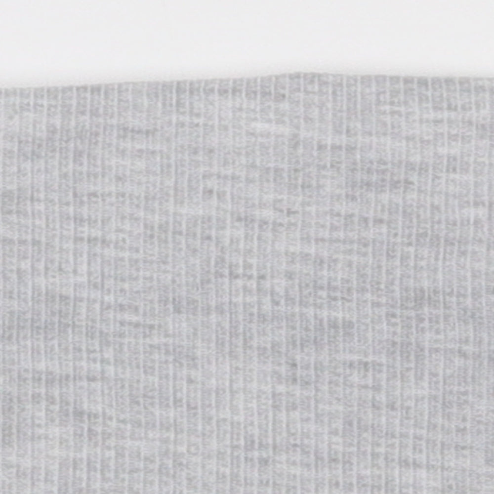 Boohoo Womens Grey  Polyester Basic T-Shirt Size 6 Off the Shoulder - Boob Tube