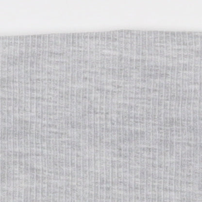 Boohoo Womens Grey  Polyester Basic T-Shirt Size 6 Off the Shoulder - Boob Tube