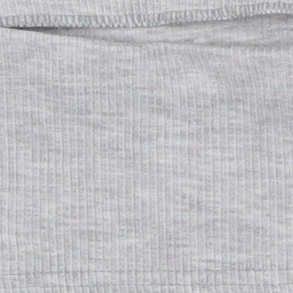 Boohoo Womens Grey  Polyester Basic T-Shirt Size 6 Off the Shoulder - Boob Tube