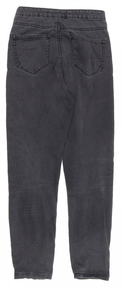 Denim & Co. Womens Black  Cotton Skinny Jeans Size 6 L25.5 in Regular Zip