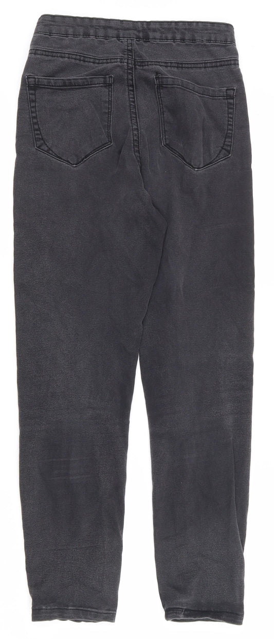 Denim & Co. Womens Black  Cotton Skinny Jeans Size 6 L25.5 in Regular Zip