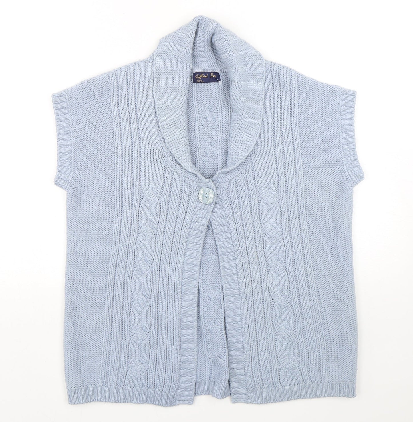 Gifford Fox Womens Blue V-Neck  Acrylic Cardigan Jumper Size 12