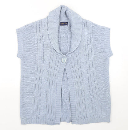 Gifford Fox Womens Blue V-Neck  Acrylic Cardigan Jumper Size 12