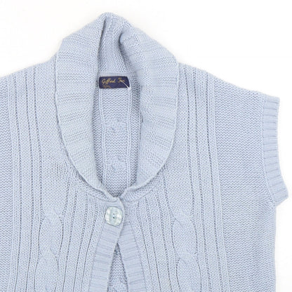 Gifford Fox Womens Blue V-Neck  Acrylic Cardigan Jumper Size 12