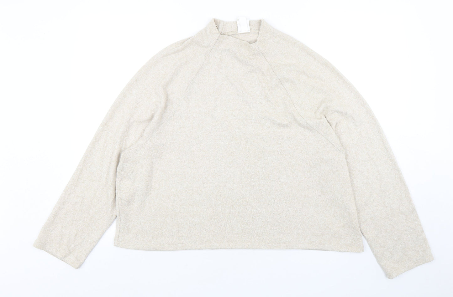 H&M Womens Beige  Viscose Pullover Sweatshirt Size L