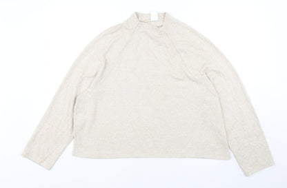 H&M Womens Beige  Viscose Pullover Sweatshirt Size L