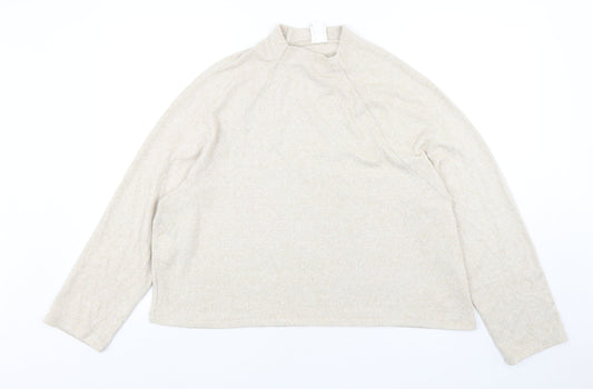 H&M Womens Beige  Viscose Pullover Sweatshirt Size L