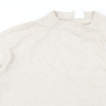 H&M Womens Beige  Viscose Pullover Sweatshirt Size L