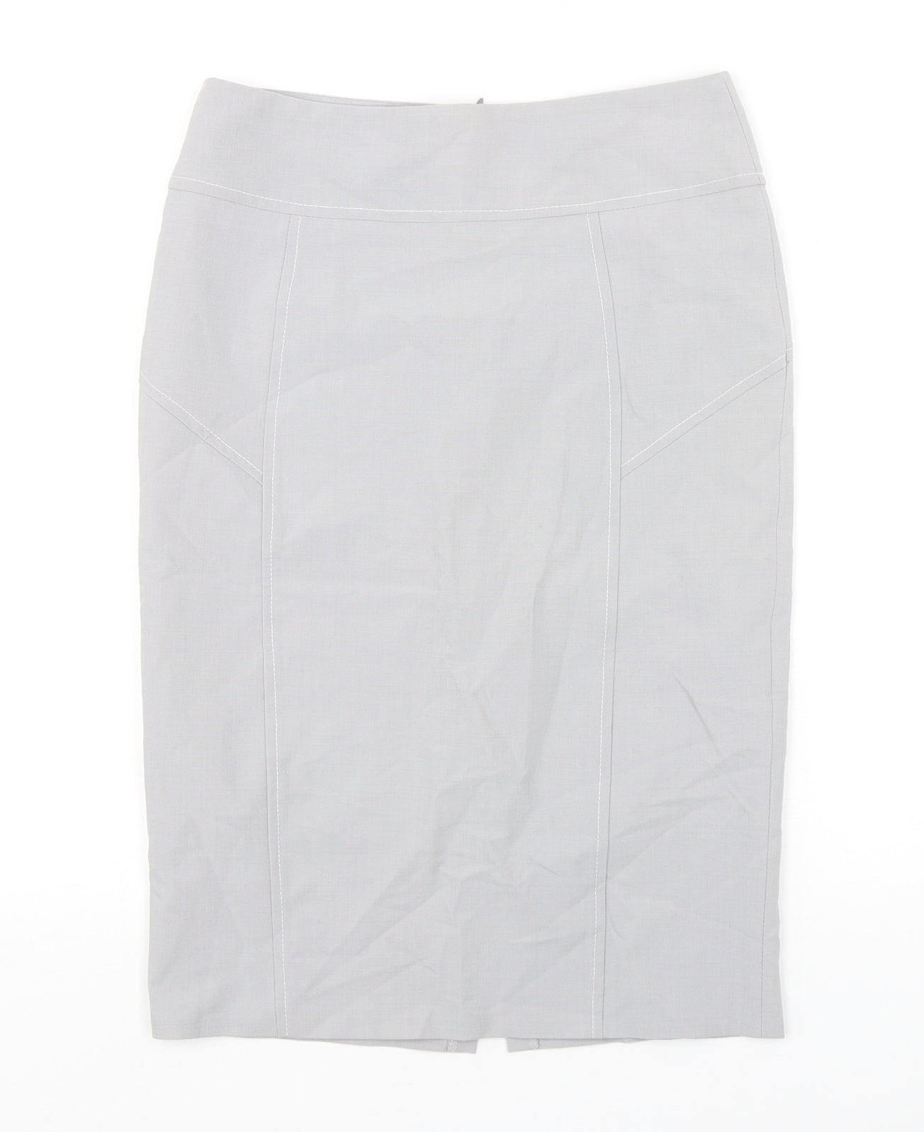 Szoszy Womens Grey  Viscose Straight & Pencil Skirt Size 8