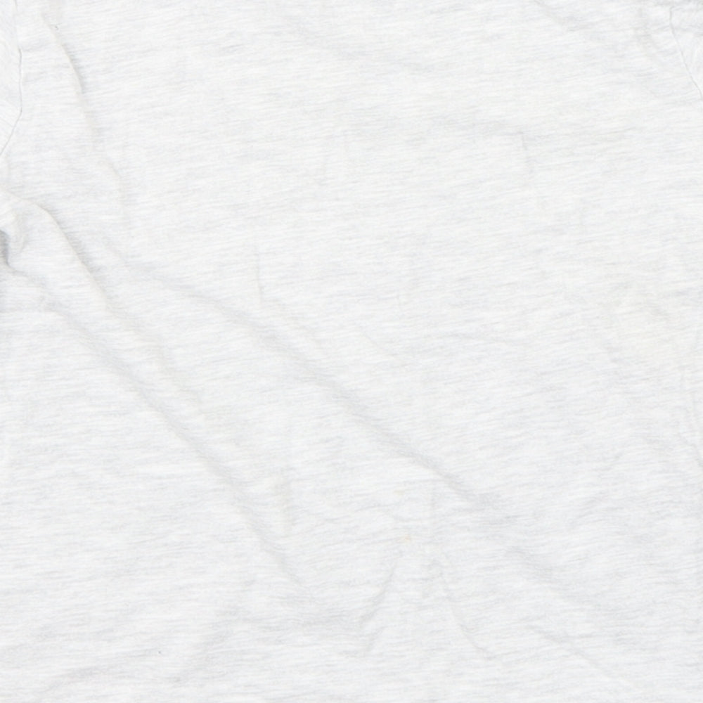 Primark Boys Grey  Cotton Basic T-Shirt Size 5-6 Years Round Neck  - Roar-some