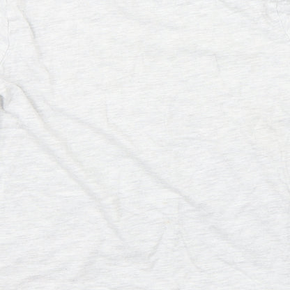 Primark Boys Grey  Cotton Basic T-Shirt Size 5-6 Years Round Neck  - Roar-some