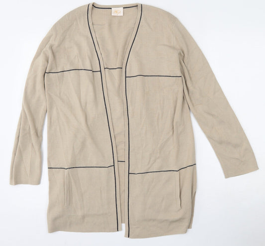 Country Casuals Womens Beige V-Neck  Wool Cardigan Jumper Size M