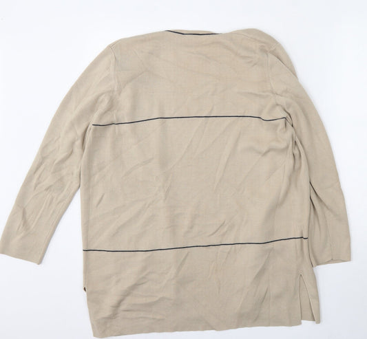 Country Casuals Womens Beige V-Neck  Wool Cardigan Jumper Size M