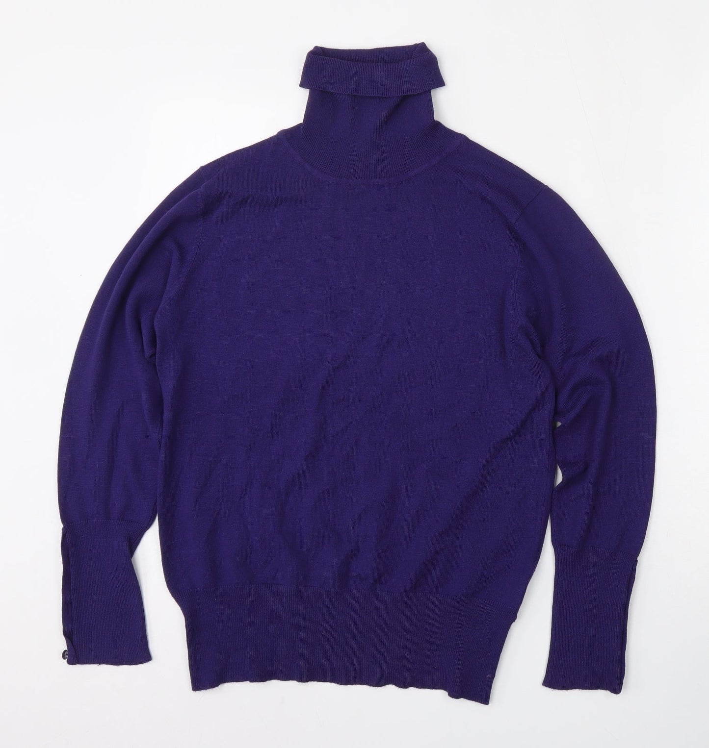 First Avenue Womens Purple Roll Neck  Viscose Pullover Jumper Size M