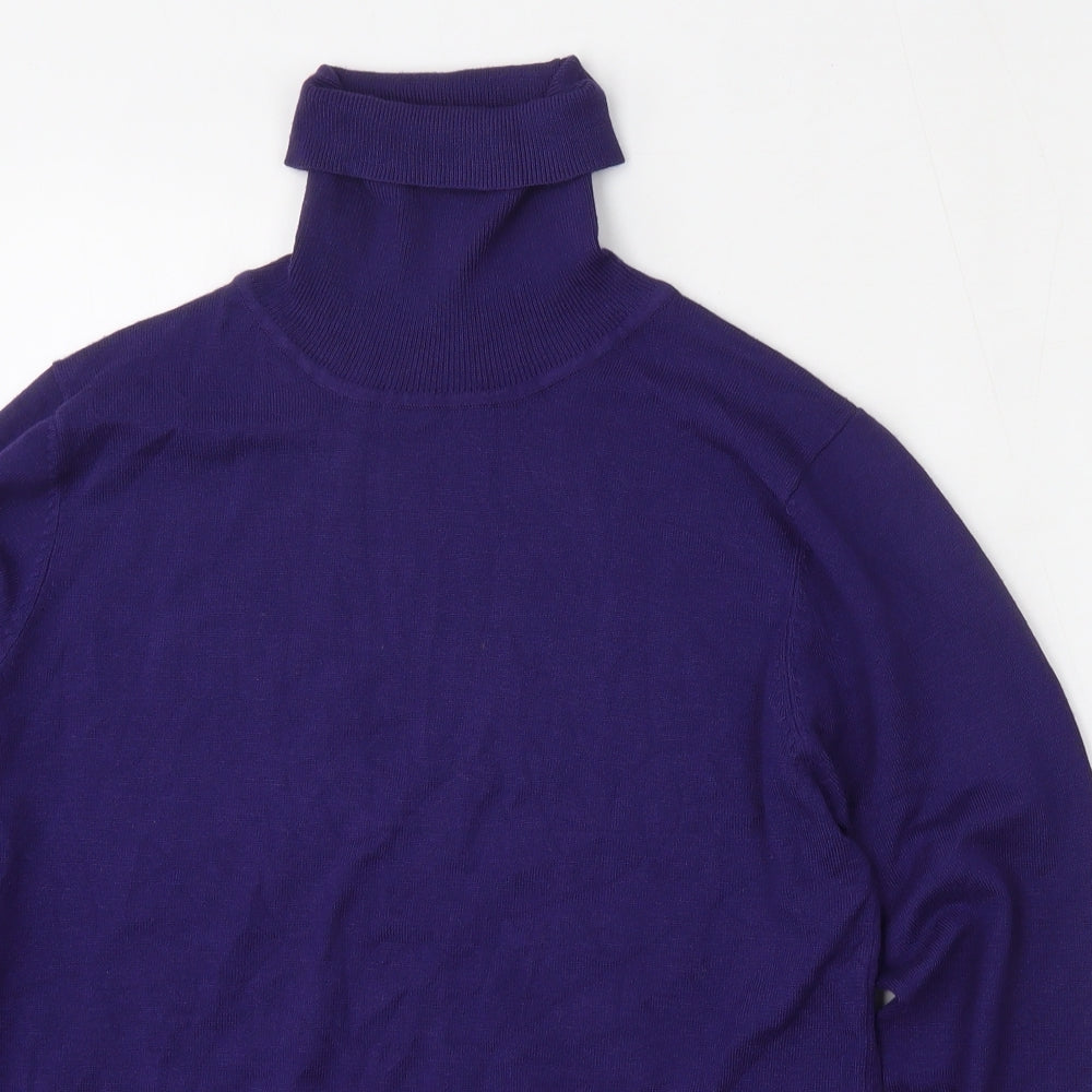 First Avenue Womens Purple Roll Neck  Viscose Pullover Jumper Size M