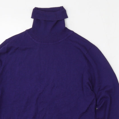 First Avenue Womens Purple Roll Neck  Viscose Pullover Jumper Size M