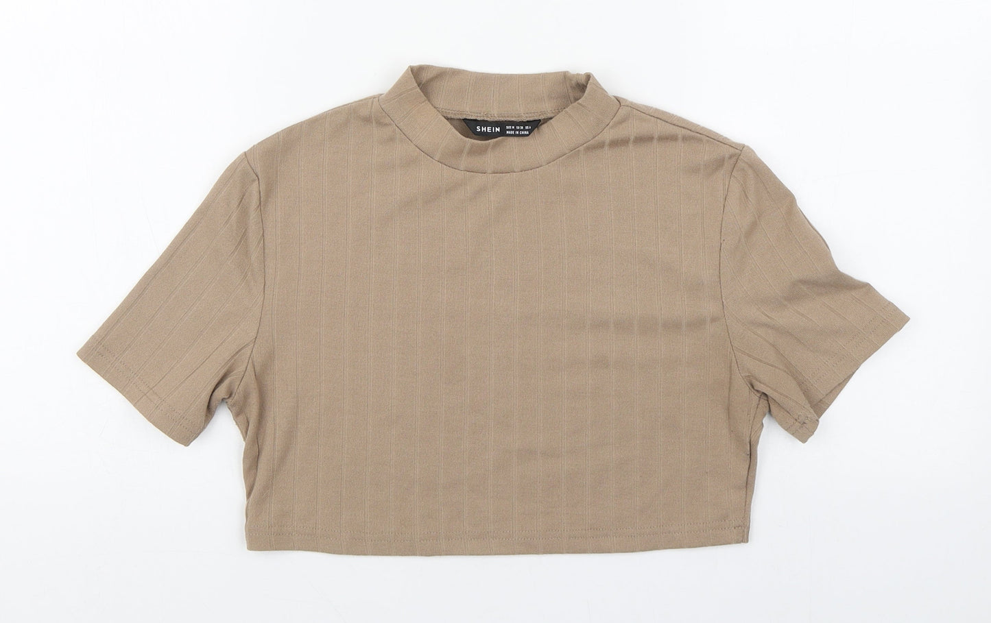 Womens UK Size M Shien Brown Basic T-Shirt