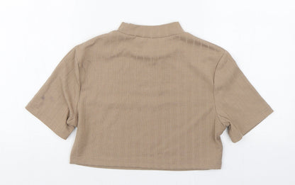 Womens UK Size M Shien Brown Basic T-Shirt