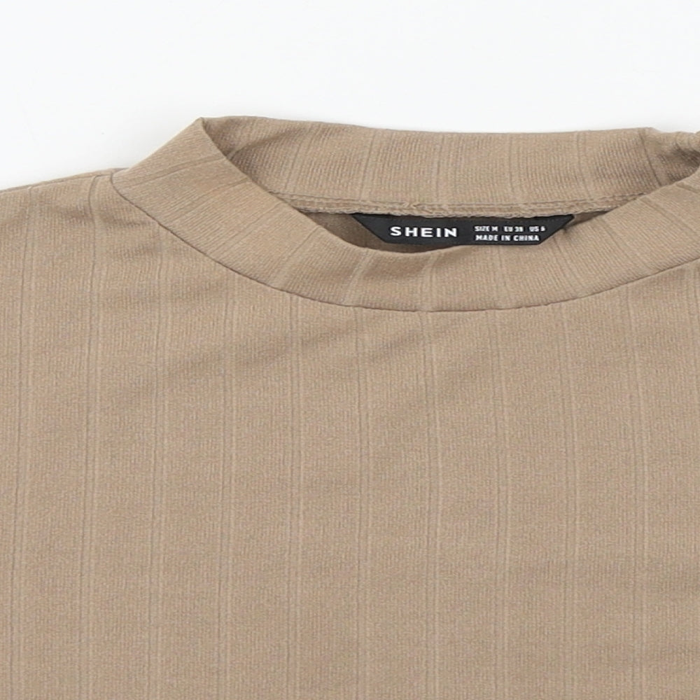 Womens UK Size M Shien Brown Basic T-Shirt
