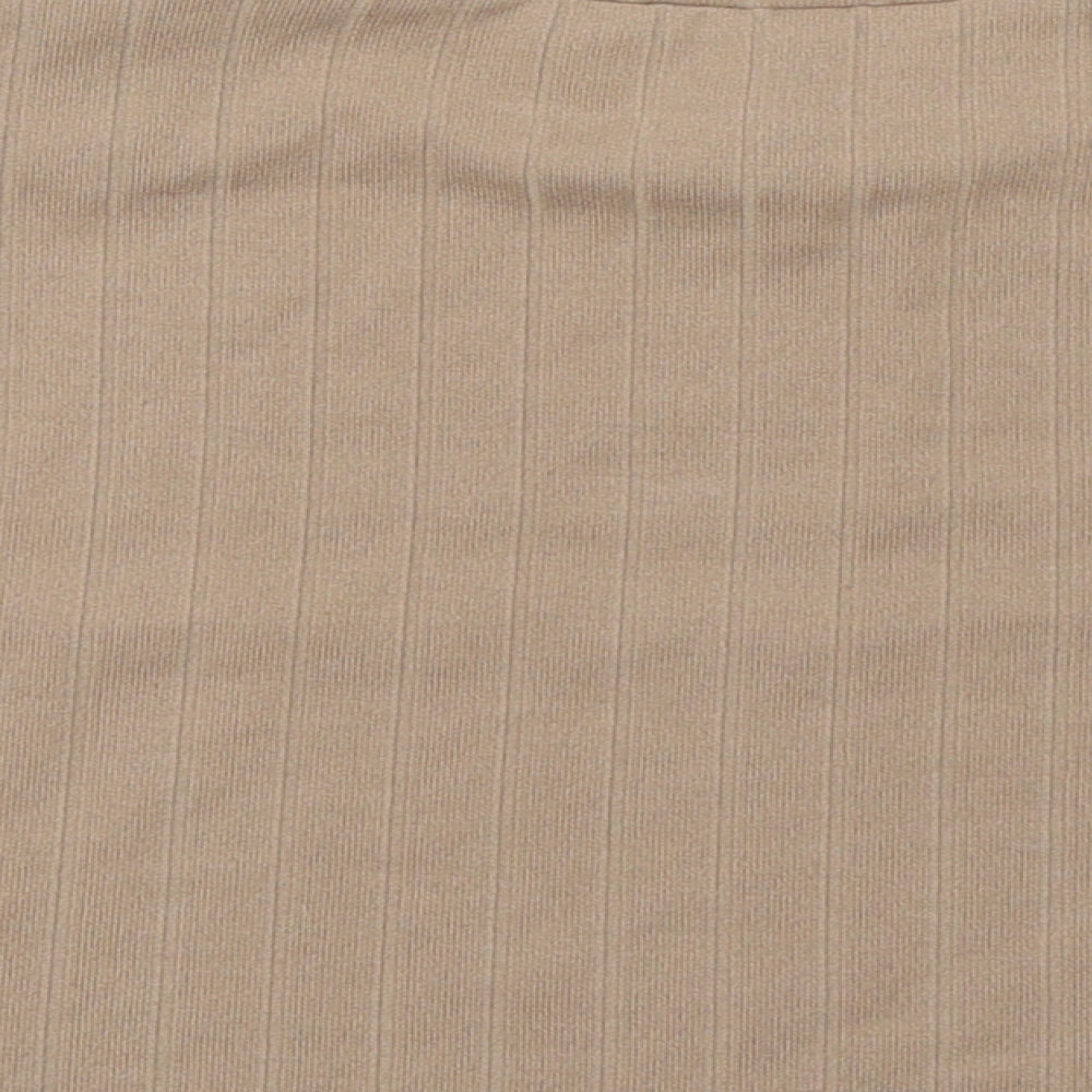 Womens UK Size M Shien Brown Basic T-Shirt