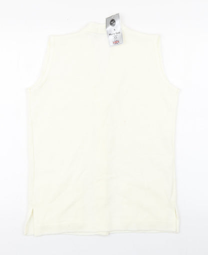 Womens UK Size S Merry Gold Ivory Vest Jumper