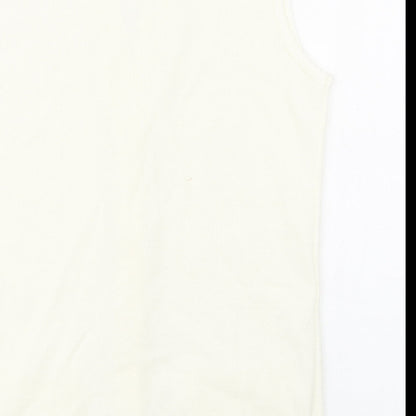 Womens UK Size S Merry Gold Ivory Vest Jumper