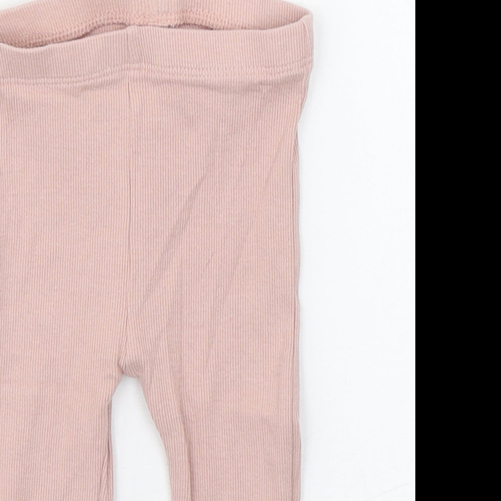 TU Girls Pink  Cotton Jogger Leggings Size 6-9 Months