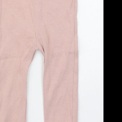 TU Girls Pink  Cotton Jogger Leggings Size 6-9 Months