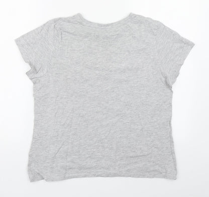 Primark Womens Grey  Viscose Basic T-Shirt Size M Round Neck