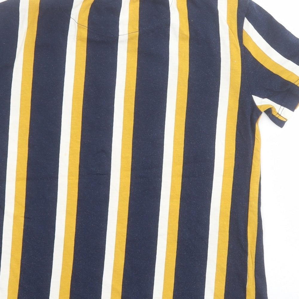 NEXT Boys Blue Striped 100% Cotton Pullover Polo Size 6 Years Crew Neck Pullover - 'Ltd Edition'