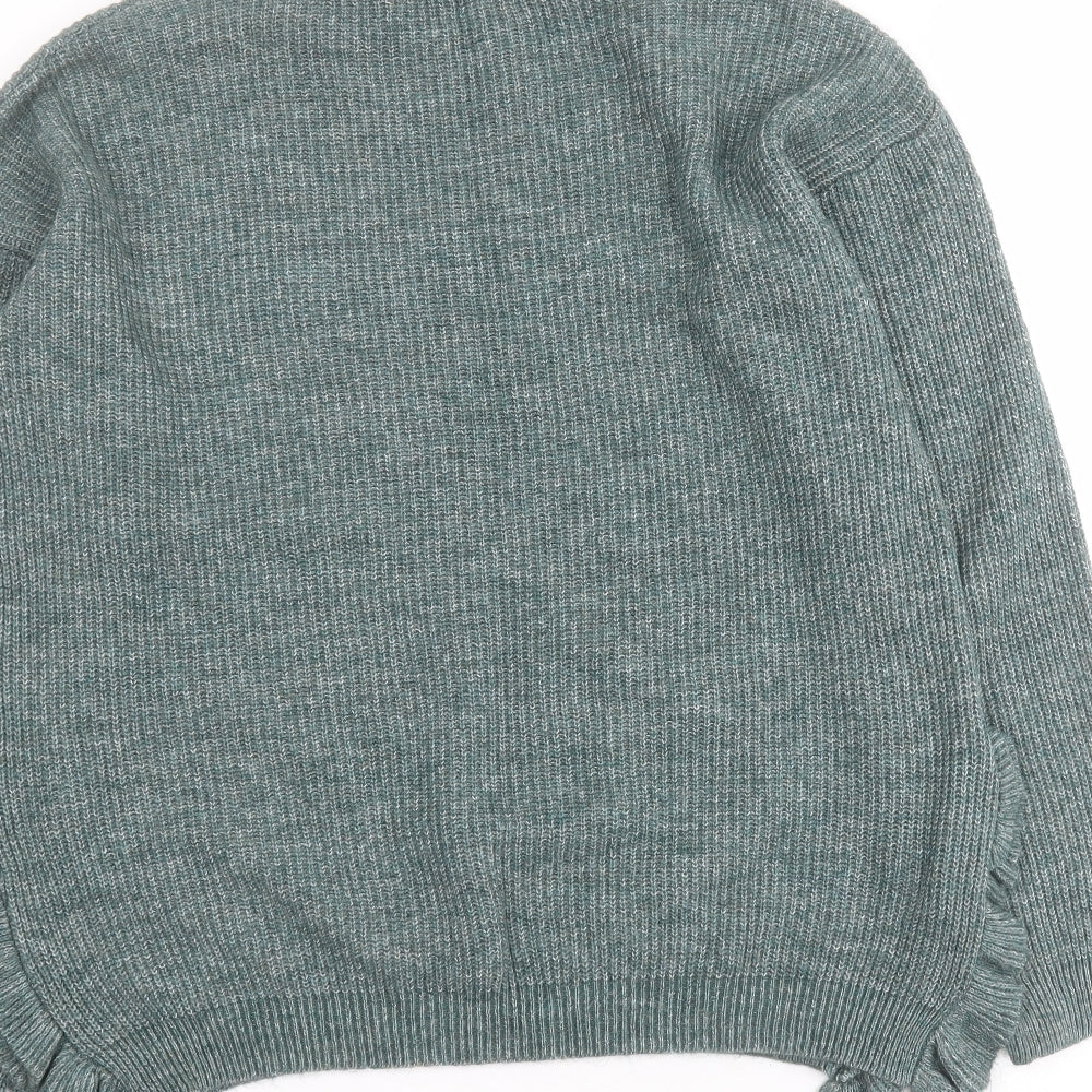 TU Womens Green Mock Neck  Acrylic Pullover Jumper Size 12