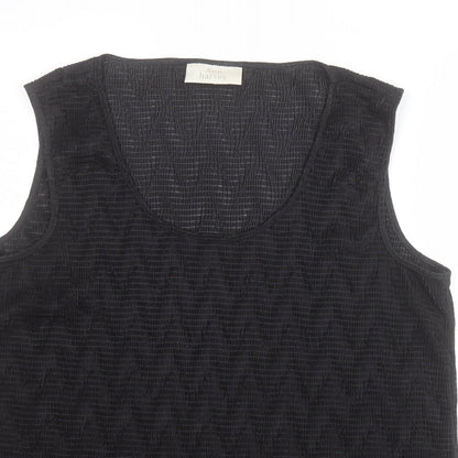Ann Harvey Womens Black  Polyester Basic Tank Size 20 Scoop Neck