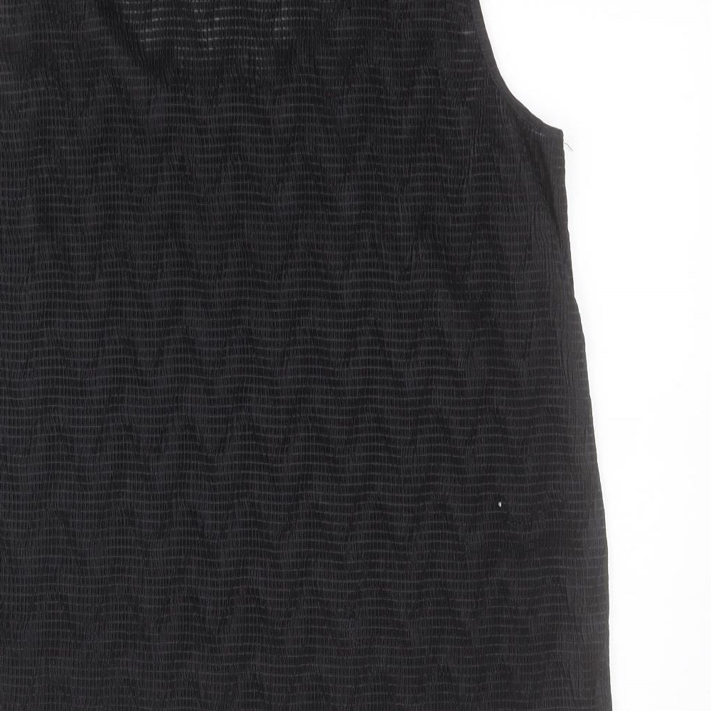 Ann Harvey Womens Black  Polyester Basic Tank Size 20 Scoop Neck